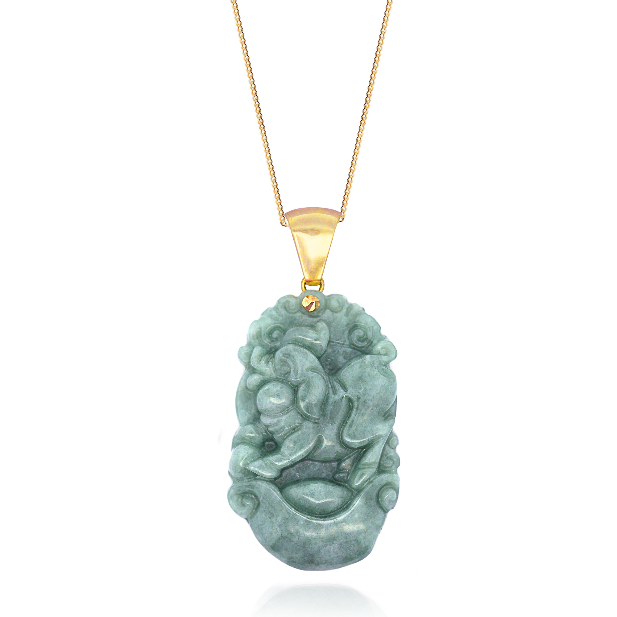 Chinese Zodiac Jade Pendant: Pig